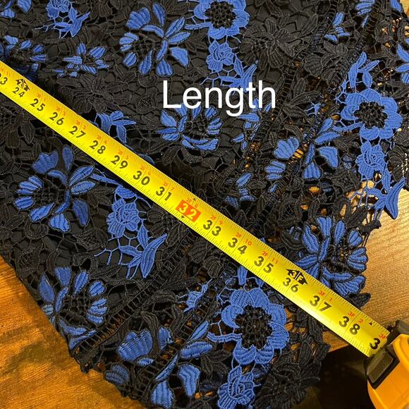 T Tahari Blue Lace A-Line Dress Size Small Elegant Cocktail Party Wedding Guest - Picture 15 of 16